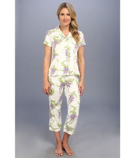 BedHead Stretch S/S Capri PJ Set Womens Pajama Sets (White)