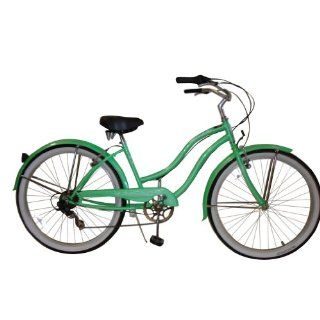 Micargi Pantera 7 Speed 26" Women's Beach Cruiser Bicycle   Green  Sports & Outdoors