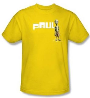 Paul T shirt Movie Alien Logo Adult Yellow Tee Shirt Clothing