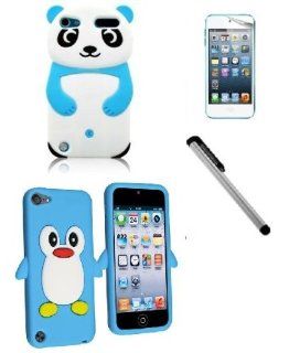 [Pack of 2] NanoCell4All� Ipod Touch 5 5th Generation Penguin Silicone Case Cover And Panda Bear Silicone Case   Aqua with NanoCell4All� Screen Protector And Premium Capacitive Stylus Pen (Bundle  2 Silicone Cases, Screen Protector, And Stylus Pen) Cell 