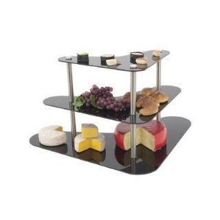 Winged 3 Tier Food Display Riser Color Black, Size 18" H x 36" W x 26" D Kitchen & Dining