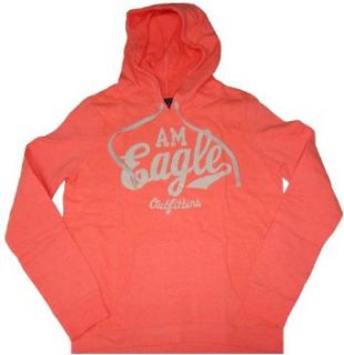 American Eagle Womens Hooded Sweat Jacket Hoodie Coral, Medium