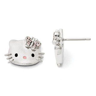 Hello Kitty Sterling Silver Notched Post Hello Kitty Face Earrings Forever Flawless Jewelry Jewelry