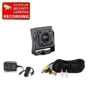 VideoSecu Mini Pinhole CCD Security Camera Indoor Hidden Surveillance Kit with Camera Power Supply and Camera Extension Cable A72  Spy Cameras  Camera & Photo