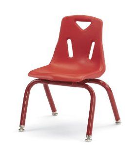 BERRIES PLASTIC CHAIR w/POWDER COATED LEGS   12" HT   RED by Jonti Craft   Stacking Chairs