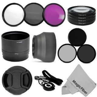 Professional Accessory Kit for FUJIFILM Finepix S4200, SL300, S4500, S4000, S3200, S3250 Cameras   Includes Filter Kit (UV, CPL, FLD) + Close Up Macro Filter Set (+1, +2, +4, +10) + ND Filter Set (ND2, ND4, ND8) + Aluminum Lens Adapter Tube + Rubber Lens 