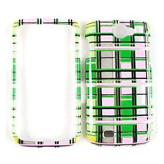 Samsung Exhibit II 2 4G 4 G T679 T 679 Green Pink Yellow Squares Blocks Bricks Transparent Design Snap On Hard Protective Cover Case Cell Phone (Free by ellie e. Wristband) Cell Phones & Accessories