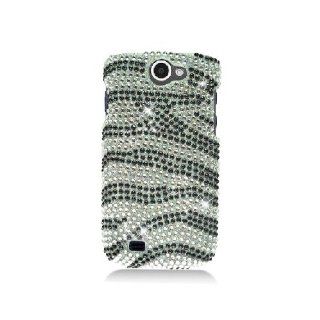 Samsung Galaxy Exhibit 4G T679 SGH T679 Bling Gem Jeweled Jewel Crystal Diamond Black Silver Zebra Stripe Cover Case Cell Phones & Accessories