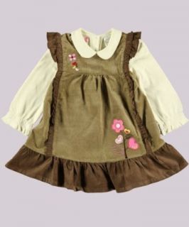 Little Bitty Newborn Girls Jumper Set in Camel/Brown Size 6 9MO Infant And Toddler Playwear Dresses Clothing