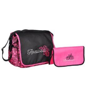 Rocawear "Rose Lace" Messenger Diaper Bag   pink/black, one size  Diaper Tote Bags  Baby
