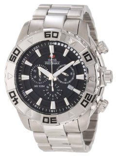 Swiss Precimax Men's SP12051 Valor Elite Black Dial with Silver Stainless Steel Band Watch Swiss Precimax Watches