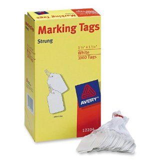Avery White Marking Tags Strung, 1.75 x 1.093 Inches, Pack of 1000 (12204)  Blank Labeling Tags 