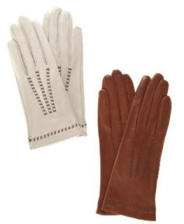 Fratelli Orsini Women's Italian Silk Lined Lambskin Leather Gloves Size 6 1/2 Color Brown Cold Weather Gloves
