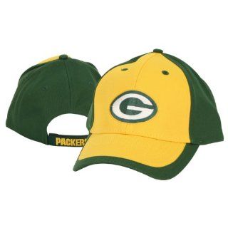 Green Bay Packers 2 Tone "Surround" Adjustable Baseball Hat (One Size Fits Most Ages 13+)   Green / Yellow  Sports Fan Baseball Caps  Sports & Outdoors