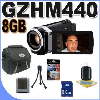 JVC GZ HM440BUS GZ HM440B GZHM440 Full HD Camcorder with 40x Optical Zoom and 2.7 Inch LCD Screen (Black) Accessory Saver 8GB Bundle  Camera & Photo