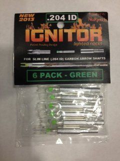 NuFletch Ignitor Lighted Nocks .204 ID, 6 Pack (Red)  Archery Nocks  Sports & Outdoors