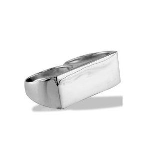 Mens .925 Sterling Silver Double Finger Knuckle Ring Jewelry