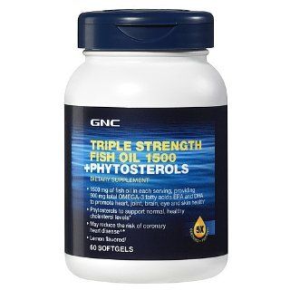 GNC Triple Strength Fish Oil 1500 + Phytosterols, Softgels, 60 ea Health & Personal Care