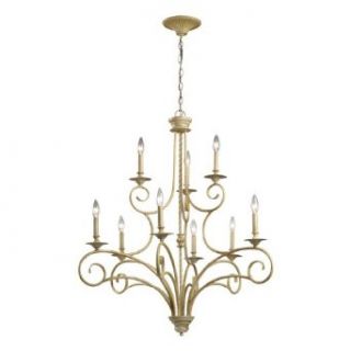 Elk Lighting 15073/6 3 9 Light Chandelier from the Gloucester Collection, Bleached Wood   White Chandeliers  