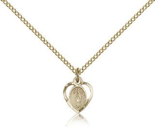 Our Lady Of Guadalupe Pendants   Gold Filled O/L of Guadalupe Pendant Including 18 Inch Necklace Jewelry