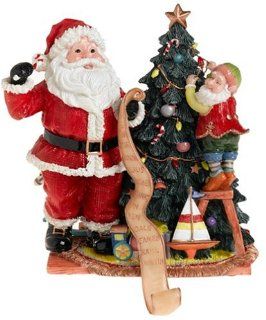 Fitz & Floyd Santa and Tree Stocking Holder   Christmas Stocking Holders