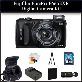 Fujifilm FinePix F660EXR Digital Camera Kit. Package IncludesFujifilm F660 Digital Camera(Black), Extended Life Replacement Battery, Rapid Travel Charger, 8GB Memory card, Memory Card Reader, Table Top Tripod, LCD Screen Protectors, Cleaning Kit & Lar