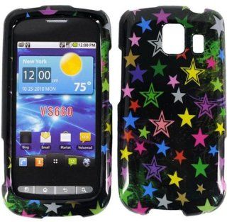 LG Vortex VS660 Verizon Phone Case Accessory Rainbow Stars Hard Snap On Cover with Free Gift Aplus Pouch Cell Phones & Accessories