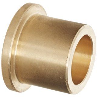 Bunting Bearings CFM015021020 Sleeve Flanged Bearings, Cast Bronze C93200 (SAE 660), 15mm Bore x 21mm OD x 20mm Length x 27mm Flange OD x 3mm Flange Thk (Pack of 5)
