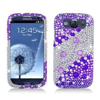 Aimo SAMI9300PCLDI661 Dazzling Diamond Bling Case for Samsung Galaxy S3 i9300   Retail Packaging   Divide Purple Cell Phones & Accessories