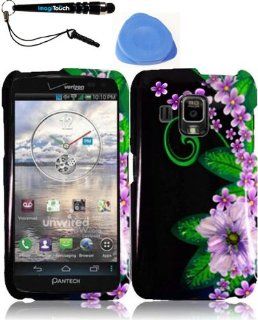 IMAGITOUCH(TM) 3 Item Combo Pantech Perception ADR930L Hard Case Phone Cover Protector Faceplate with Graphics Design   Green Flower (Stylus pen, Pry Tool, Phone Cover) Cell Phones & Accessories