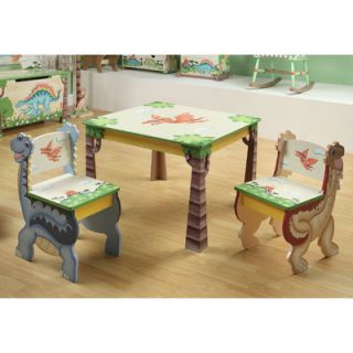 Teamson Kids Dinosaur Kingdom Childrens 3 Piece Table and Chair Set