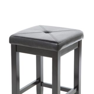 Crosley Upholstered Square Seat 24 Barstool in Black