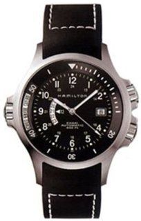 Hamilton Men's H77615333 Khaki Navy GMT Black Dial Watch Hamilton Watches