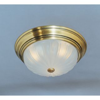 Flush mount C.U.L. Listed Bulb not included Etched Melon Glass