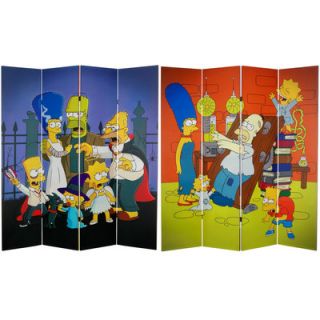 Oriental Furniture Tall Double Sided Team Simpsons Canvas Room Divider