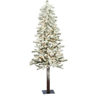Alpine 4 White Artificial Christmas Tree with 100 Clear Lights