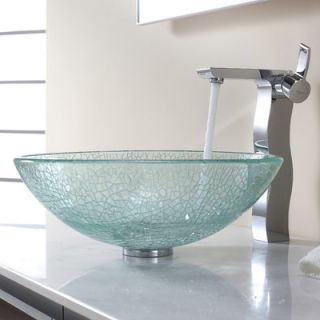Kraus Bathroom Combos Broken Glass Vessel Bathroom Sink with Single