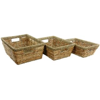 Oriental Furniture Hand Woven Open Tote Tray (Set of 3)
