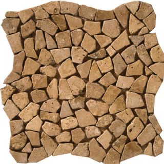 Emser Tile Natural Stone 12 x 12 Travertine Pebble Mosaic in Mocha