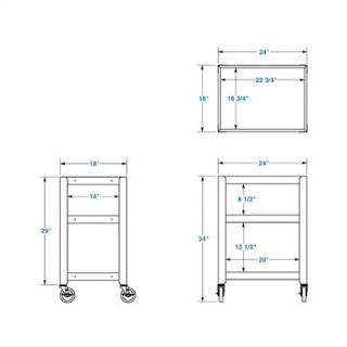 Lucasey Fully Constructed Mobile Cart With 3 Shelves