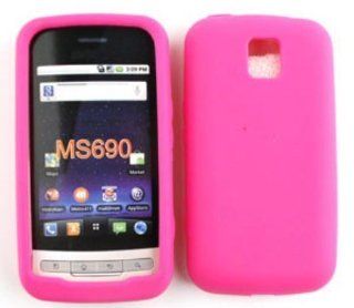 LG Optimus M MS690 Deluxe Silicone Skin, Magenta Gel,Jelly, Case,Cover,SnapOn,Protector Cell Phones & Accessories