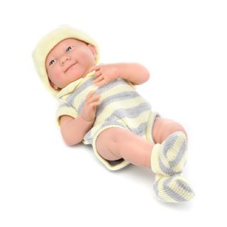 JC Toys La Newborn   14 Real Girl Vinyl Doll with Yellow Knit Outfit