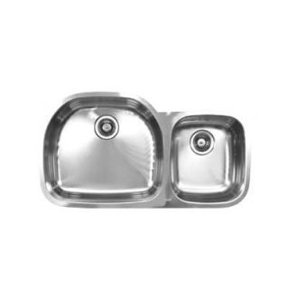 Ukinox 20.5 x 38 Double Bowl Undermount Stainless Steel Kitchen Sink