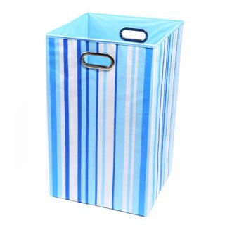 Modern Littles Sky Stripes Canvas Folding Laundry Basket