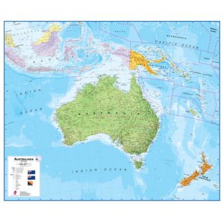 Australasia 17 Laminated Wall Map