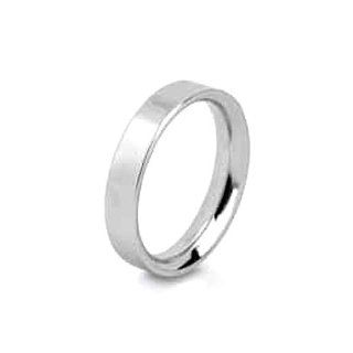 18K White Gold Ladies 3mm Flat Wedding Ring   Heavy Weight Jewelry