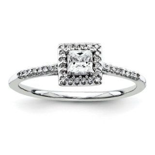 Sterling Silver Diamond Semi mount Engagement Ring Jewelry