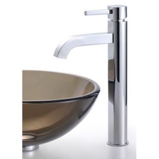 Clear Brown Glass Vessel Sink and Ramus Faucet   C GV 103 14 12mm 1007