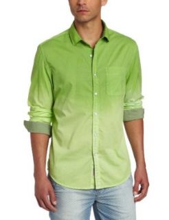 Calvin Klein Jeans Men's Dip Dye Gradiant Long Sleeve Woven, Fresh Green, Small at  Mens Clothing store