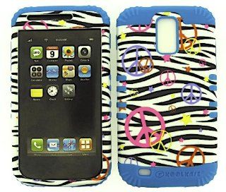 BUMPER CASE FOR SAMSUNG GALAXY S II T989 SOFT BLUE SKIN HARD PEACE SIGN BLACK ZEBRA COVER Cell Phones & Accessories